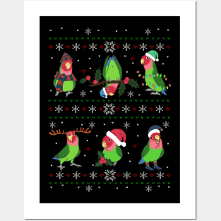 rosy faced lovebird ugly christmas Posters and Art